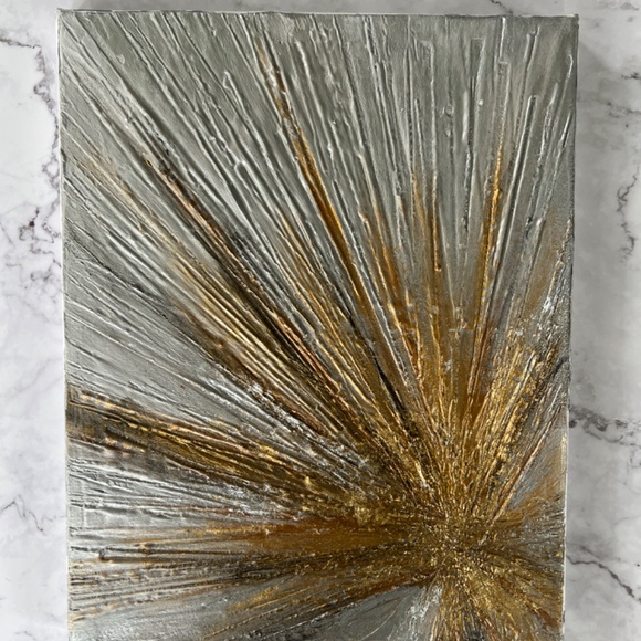 Sparkling Metallic Textured 3D Abstract Art Set of 2 - 8x10 Canvas Modern Décor - Picture 7 of 14